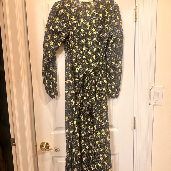 Doen noir winding blossoms Charleston midi dress size medium - Picture 7 of 7